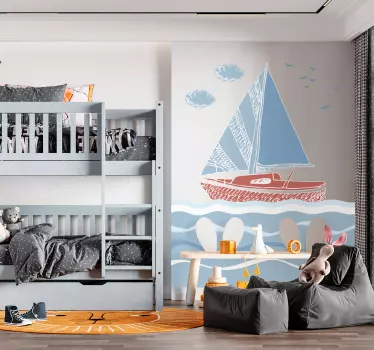 Sticker decorativo barca a vela - TenStickers