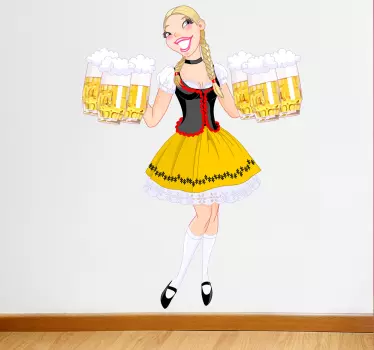 Sticker decorativo cameriera Oktoberfest - TenStickers