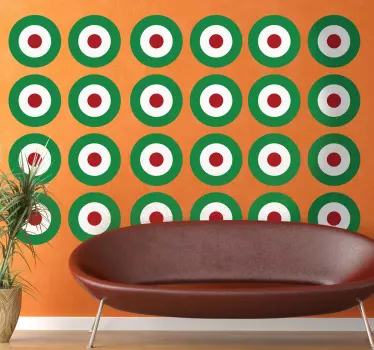 Sticker decorativo cerchi tricolore - TenStickers