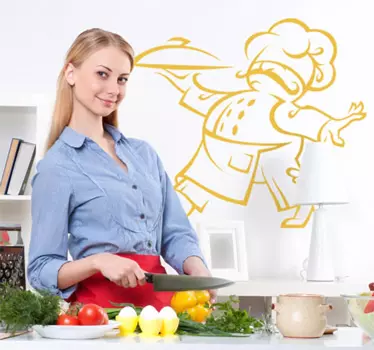 Sticker decorativo chef servendo - TenStickers