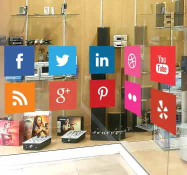 Sticker decorativo collezione icone social - TenStickers