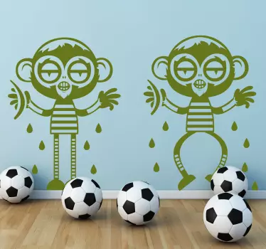 Sticker decorativo coppia di scimmie - TenStickers