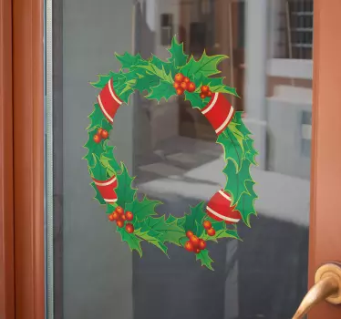 Sticker decorativo corona natale - TenStickers