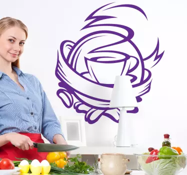 Sticker decorativo emblema caffè - TenStickers