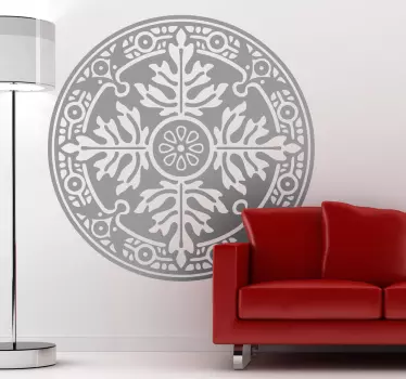 Sticker decorativo emblema floreale - TenStickers
