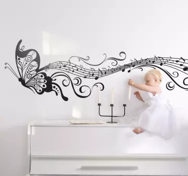 Sticker decorativo farfalla musicale - TenStickers