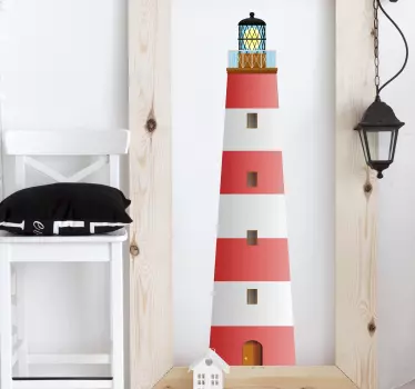 Sticker decorativo faro rosso e bianco - TenStickers