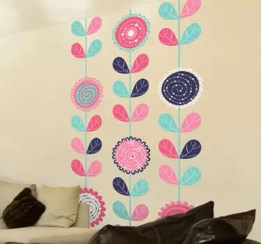 Sticker decorativo fiori in verticale - TenStickers