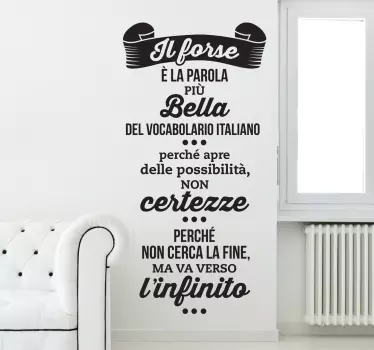 Sticker decorativo frase Giacomo Leopardi - TenStickers