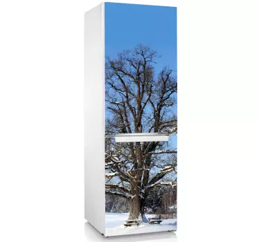 Sticker decorativo frigo albero innevato - TenStickers