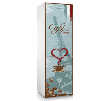 Sticker decorativo frigo café parisien - TenStickers