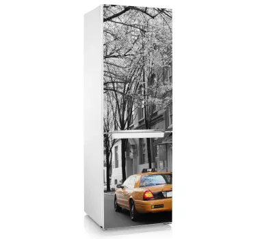 Sticker decorativo frigo taxi New York - TenStickers