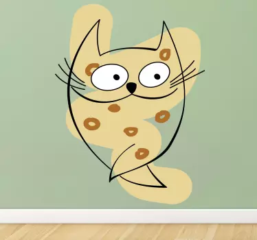 Sticker decorativo gatto a pois - TenStickers