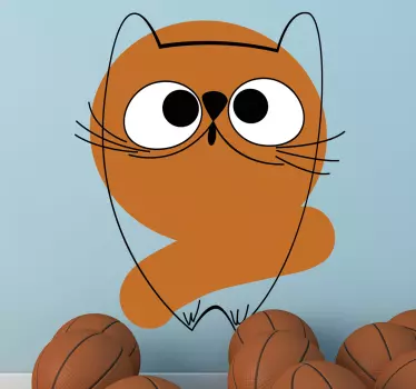 Sticker decorativo gatto arte - TenStickers