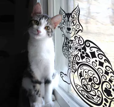 Sticker decorativo gatto astratto - TenStickers