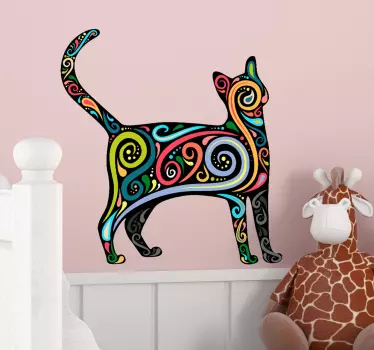 Sticker decorativo gatto fantasia - TenStickers
