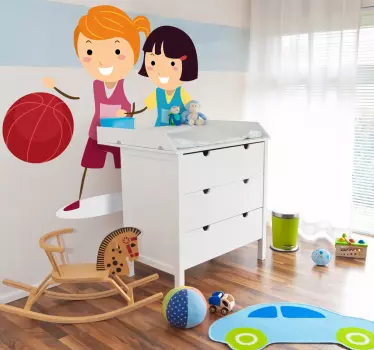 Sticker decorativo giocatrici basket - TenStickers