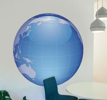 Sticker decorativo globo oceano Pacifico - TenStickers