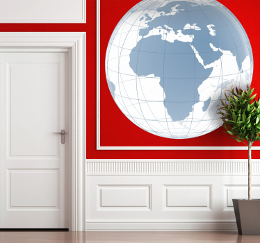 Sticker decorativo globo trasparente Africa Europa - TenStickers