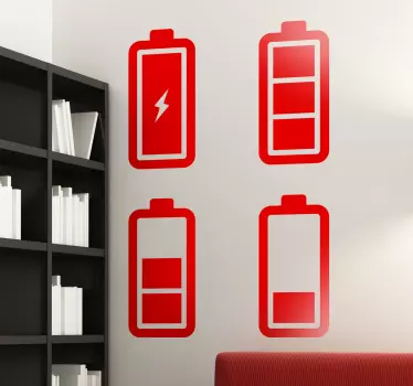 Sticker decorativo icone batteria - TenStickers