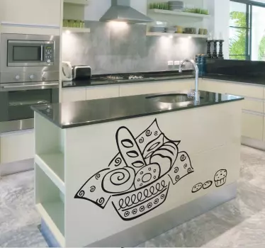 Sticker decorativo illustrazione cesta del pane - TenStickers