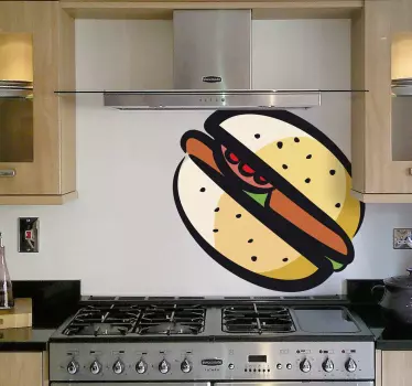 Sticker decorativo illustrazione hamburger - TenStickers