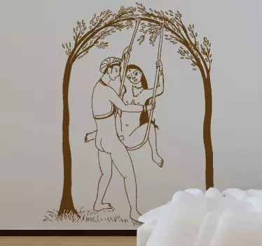 Sticker decorativo illustrazione sesso india - TenStickers