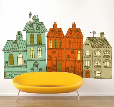 Sticker decorativo insieme edifici - TenStickers