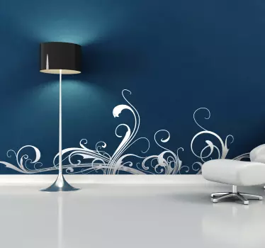 Sticker decorativo linea eleganza floreale - TenStickers