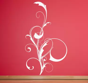 Sticker decorativo linea floreale stilizzata - TenStickers