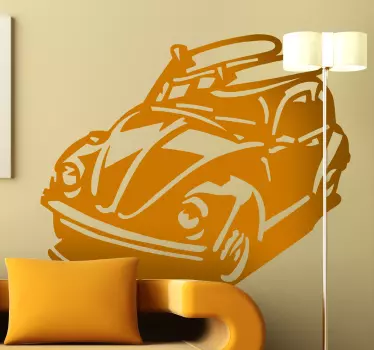 Sticker decorativo maggiolino surfer - TenStickers