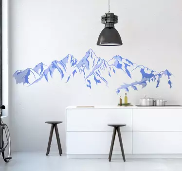 Sticker decorativo montagna innevata - TenStickers