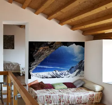 Sticker decorativo montagne innevate - TenStickers