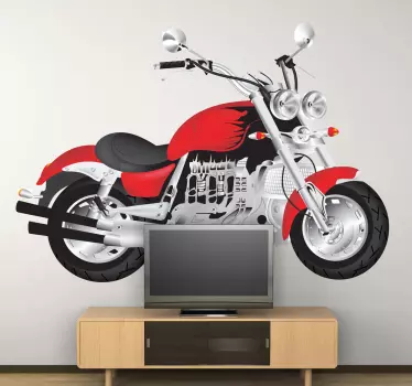 Sticker decorativo moto rossa - TenStickers