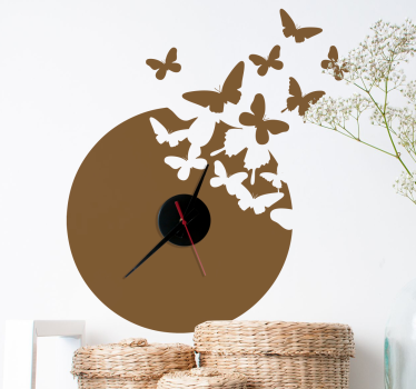 Sticker decorativo orologio farfalle - TenStickers