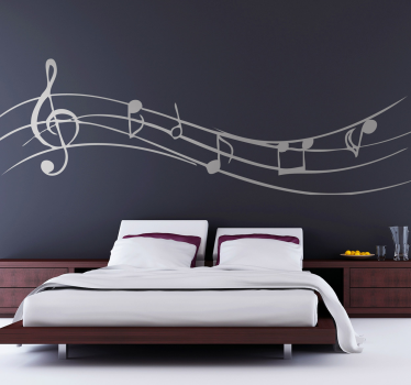 Sticker decorativo pentagramma curva - TenStickers