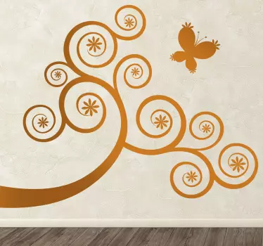 Sticker decorativo ramo con farfalla - TenStickers