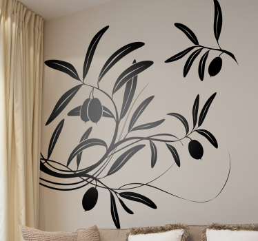 Sticker decorativo ramo di olivo - TenStickers