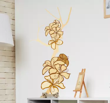 Sticker decorativo ramoscello con fiori - TenStickers