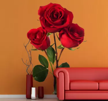 Sticker decorativo rosa rossa 22 - TenStickers