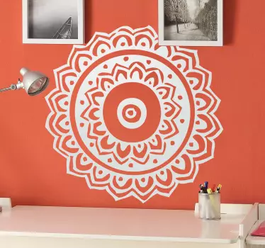 Sticker decorativo rosone floreale India - TenStickers