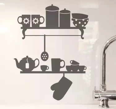 Sticker decorativo scaffali cucina - TenStickers