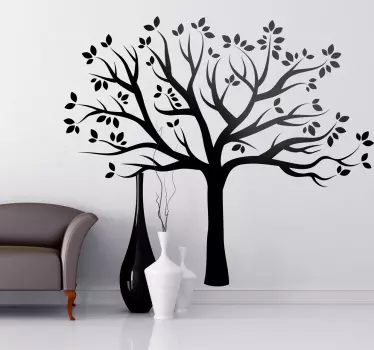 Sticker decorativo silhouette albero autunno - TenStickers