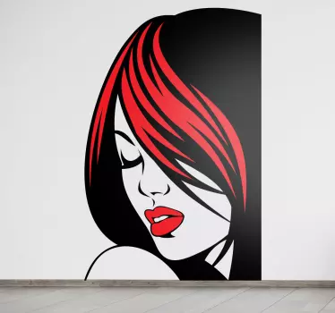 Sticker decorativo viso ragazza 40 - TenStickers