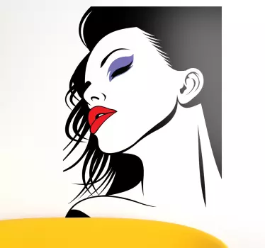 Sticker decorativo viso ragazza 60 - TenStickers