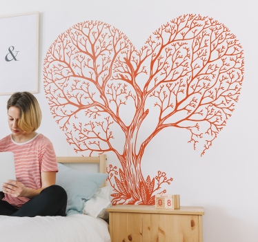 Sticker dell'albero del cuore dell'albero - TenStickers