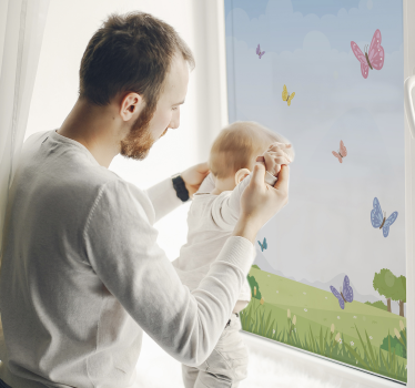 sticker finestra farfalla farfalla primavera - TenStickers