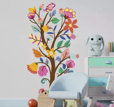 sticker  floreale albero e del fiore  - TenStickers