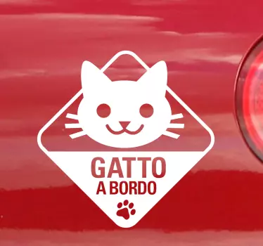 Sticker linea gatto a bordo - TenStickers