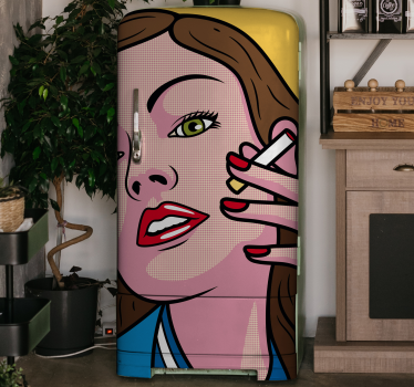 Adesivo per frigo faccia pop art vintage - TenStickers